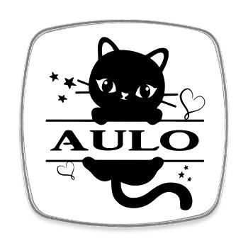 T-Shirt Aulo T-Shirt Geschenkidee Katze Katze Katze - Viereckiger Kühlschrankmagnet - Weiß - Vorne