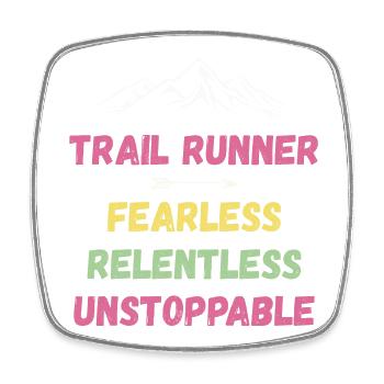 Trail Runner - Intrépide. Implacable. Imparable. - Magnet carré - blanc - Devant