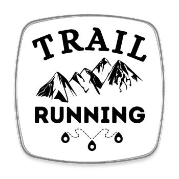 Trail, Trailrunning, Laufen - Viereckiger Kühlschrankmagnet - Weiß - Vorne