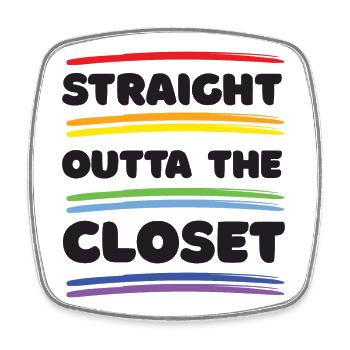 Pride Month – Straight Outta The Closet - Square fridge magnet - white - Front
