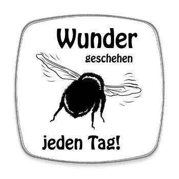 Hummel -Wunder - Viereckiger Kühlschrankmagnet - Weiß - Vorne