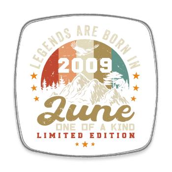 June 2009 Anniversary Juni 2009 Juni - Square fridge magnet - white - Front