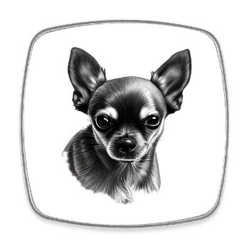 Chihuahua à poil court - Magnet carré - blanc - Devant