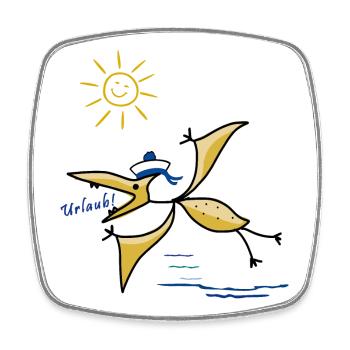 Moin, maritim, Urlaub - Viereckiger Kühlschrankmagnet - Weiß - Vorne