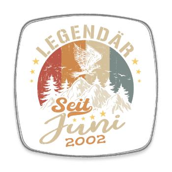 Legendär seit Juni 2002 - Geburtstag 2002 - Viereckiger Kühlschrankmagnet - Weiß - Vorne