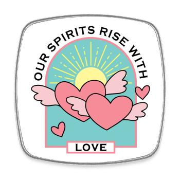 Unsere Geister erheben sich mit Liebe - Cute Love Hearts - Viereckiger Kühlschrankmagnet - Weiß - Vorne