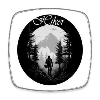 Hiker - Viereckiger Kühlschrankmagnet - Weiß - Vorne