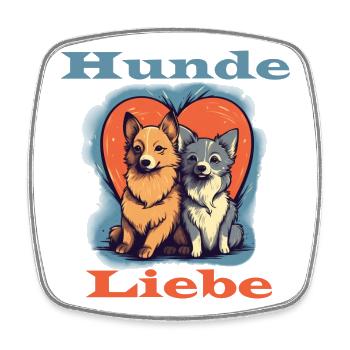 Hunde Liebe - Viereckiger Kühlschrankmagnet - Weiß - Vorne