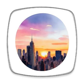 Skyline - Square fridge magnet - white - Front