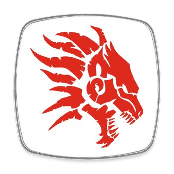 La bête infernale (rouge) - Magnet carré - blanc - Devant