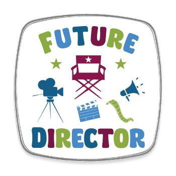 Future Director - Square fridge magnet - white - Front