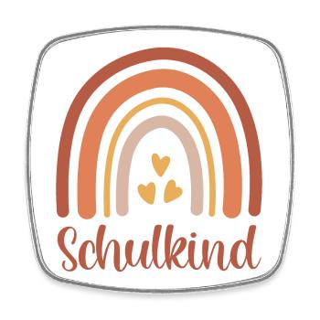 Schulkind Regenbogen Schulanfang Einschulung 2026 - Viereckiger Kühlschrankmagnet - Weiß - Vorne
