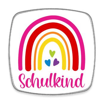 Schulkind Regenbogen Schulanfang Einschulung 2026 - Viereckiger Kühlschrankmagnet - Weiß - Vorne