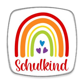 Schulkind Regenbogen Schulanfang Einschulung 2026 - Viereckiger Kühlschrankmagnet - Weiß - Vorne