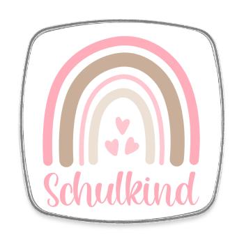 Schulkind Regenbogen Schulanfang Einschulung 2026 - Viereckiger Kühlschrankmagnet - Weiß - Vorne
