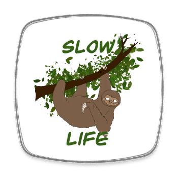 lazy - Square fridge magnet - white - Front