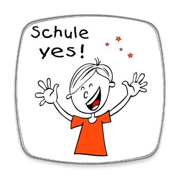 Schule Yes Einschulung - Viereckiger Kühlschrankmagnet - Weiß - Vorne