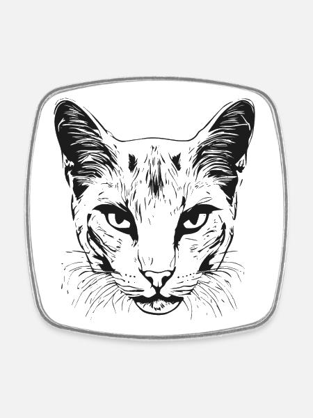 Cat 1 - Square fridge magnet - white