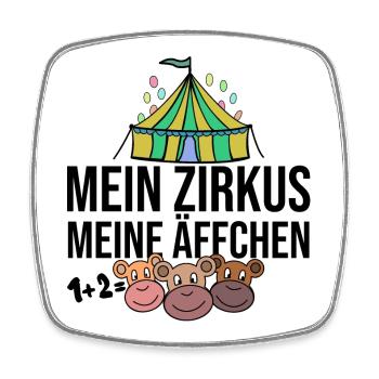 Mein Zirkus, Meine Äffchen - Viereckiger Kühlschrankmagnet - Weiß - Vorne