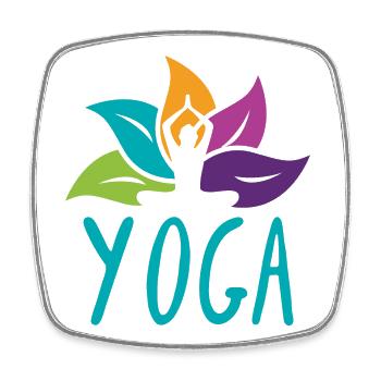 Vibrant Lotus Yoga Embrace - Square fridge magnet - white - Front