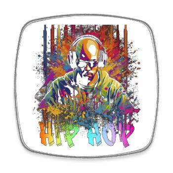 Hip Hop Graffiti - Magnet carré - blanc - Devant