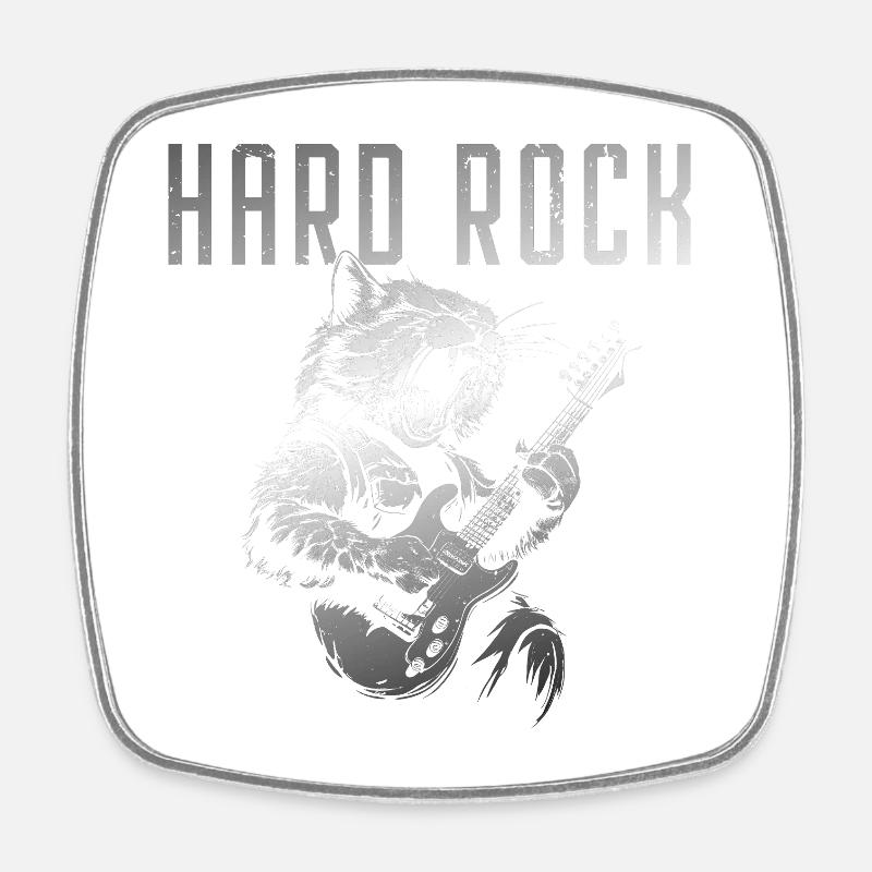 Hard rocking cat - Magnet carré - blanc