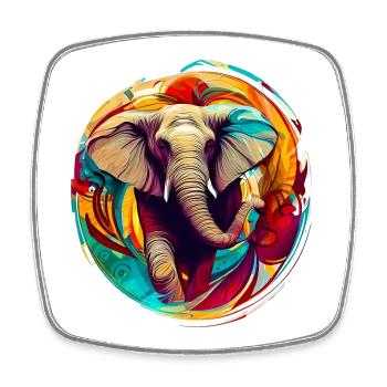 Elephant - Square fridge magnet - white - Front