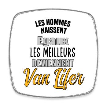 Egaux deviennent Van Life - Magnet carré - blanc - Devant