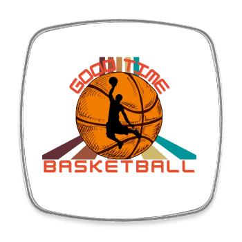 Saying ,Basketball/ Good Time/Basketballspieler - Square fridge magnet - white - Front