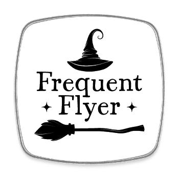 Frequent Flyer - Square fridge magnet - white - Front