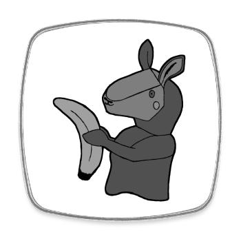 Lama mit Banane - Viereckiger Kühlschrankmagnet - Weiß - Vorne