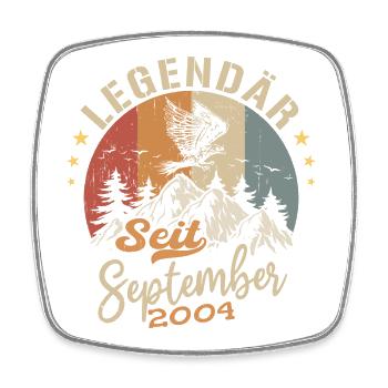 September 2004 - September 2004 Jahrestag 2004 - Viereckiger Kühlschrankmagnet - Weiß - Vorne