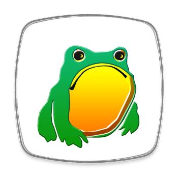 Frosch - Viereckiger Kühlschrankmagnet - Weiß - Vorne