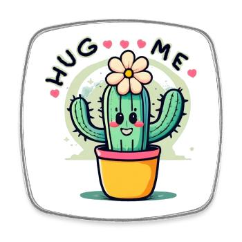 Hug me - Square fridge magnet - white - Front