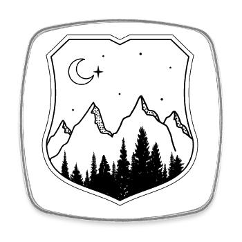 Montagne sauvage - Magnet carré - blanc - Devant