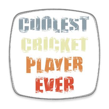 Coolest Cricket Player - Square fridge magnet - white - Front
