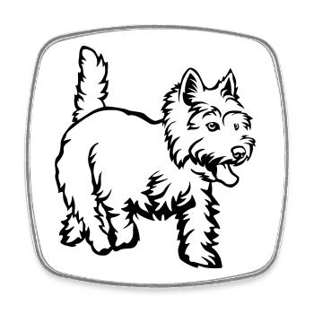 West Highland Terrier - Square fridge magnet - white - Front