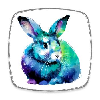 Lapin - Magnet carré - blanc - Devant