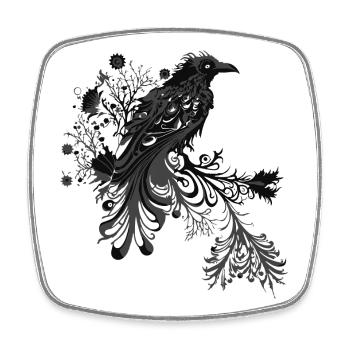Corbeau 1 - Magnet carré - blanc - Devant