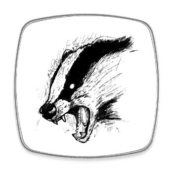 Dachs - Viereckiger Kühlschrankmagnet - Weiß - Vorne