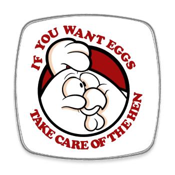 T c of the hen 2 - Square fridge magnet - white - Front