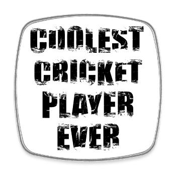 Cool cricketer - Square fridge magnet - white - Front