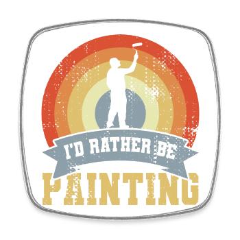 I'd Rather Be Painting - Square fridge magnet - white - Front