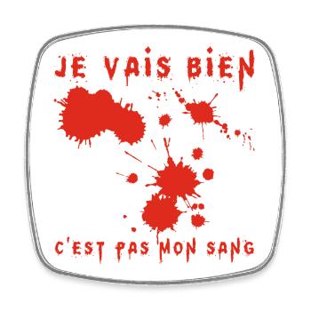Je vais bien - Magnet carré - blanc - Devant
