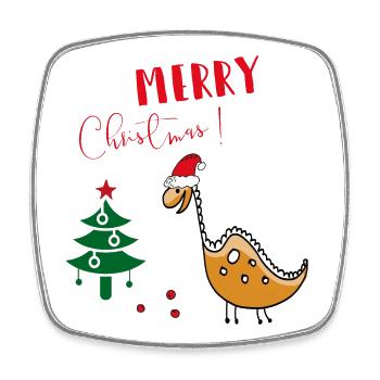 Merry Christmas - Viereckiger Kühlschrankmagnet - Weiß - Vorne