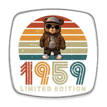 Limited Edition 1959 Geburtstag Vintage Retro - Viereckiger Kühlschrankmagnet - Weiß - Vorne