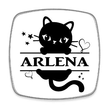 Arlena t-shirt t-shirt idée cadeau chat gato - Magnet carré - blanc - Devant