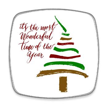 Christmas tree - Square fridge magnet - white - Front