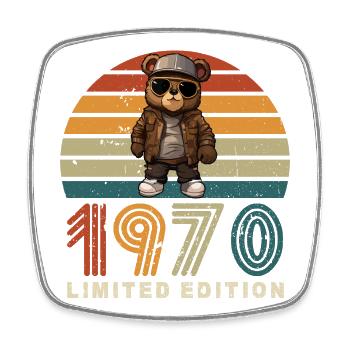 Édition limitée des années 1970 année de construction anniversaire Vintage - Magnet carré - blanc - Devant