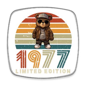 Limited Edition 1977 Baujahr Geburtstag Vintage - Viereckiger Kühlschrankmagnet - Weiß - Vorne